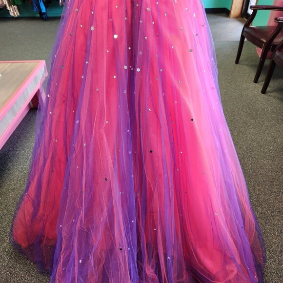 Mori Lee 91002 Size 14 Wild Berry Ballgown Prom Dress/Formal Gown - Picture 8 of 9